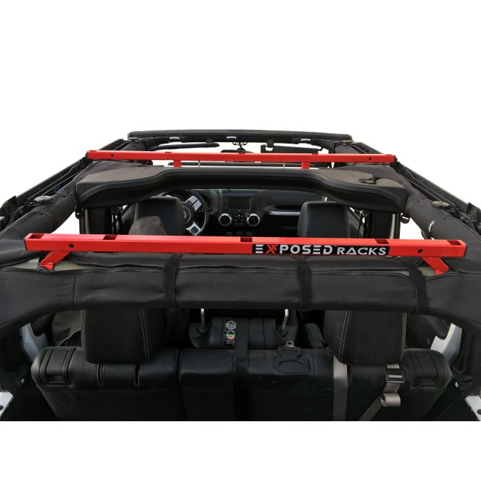 Exposed Racks  Under Soft Top Roof Rack for 07-18 Jeep Wrangler Unlimited JK 4-Door