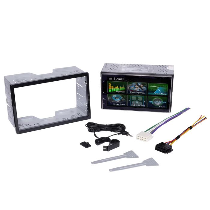 Stinger Off-Road GX-3800 6.8" Capacitive Touch Shallow Mount Double DIN Mechless Multimedia Receiver with Android Auto and Apple CarPlay  for 97-02 Jeep Wrangler TJ & 07-18 Jeep Wrangler JK