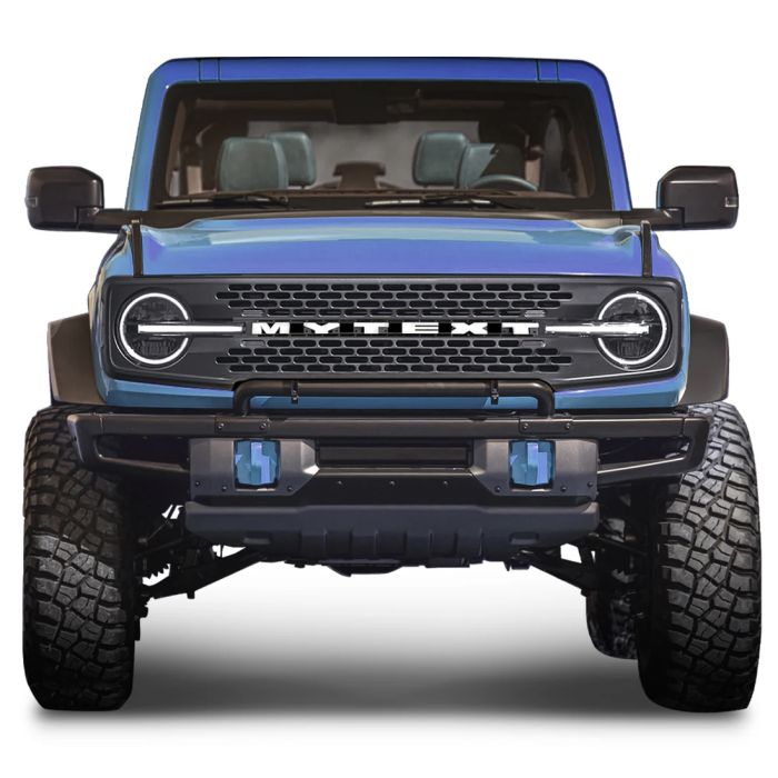American Modified  High Configuration Style Front Grille with DIY Letters  in for 21-26 Ford Bronco