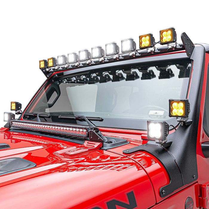 ZROADZ   Multi-LED Roof Cross Bar with A-Pillar Brackets & LED Lights for 18-23 Jeep Wrangler JL & Gladiator JT