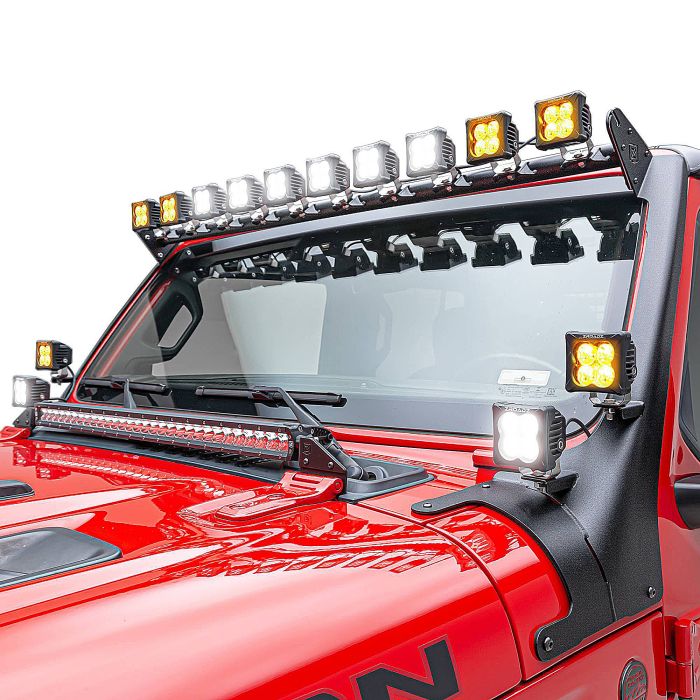 ZROADZ   Multi-LED Roof Cross Bar with A-Pillar Brackets & LED Lights for 18-23 Jeep Wrangler JL & Gladiator JT