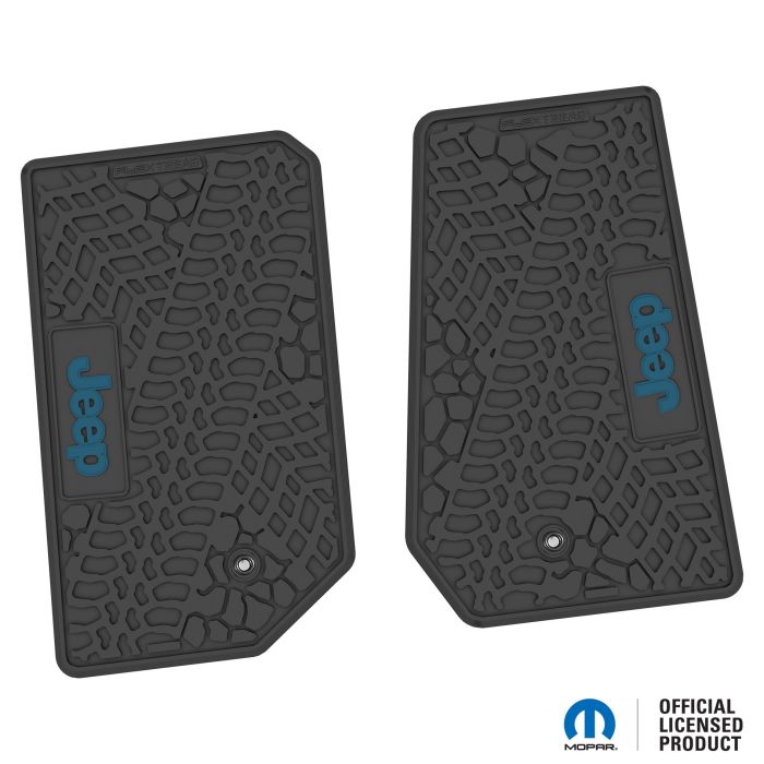 07-13 Jeep JK 2 Dr Front -Tire Tread/Scorched Earth Scene w/ JEEP Insert - Black w/ Dark Blue Insert