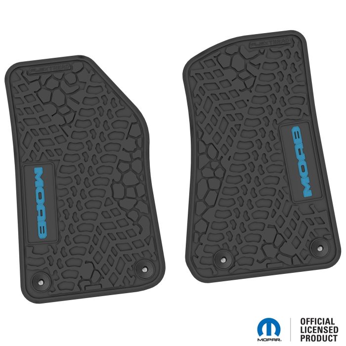 18-24 Jeep JL 2 Dr Front -Tire Tread/Scorched Earth Scene w/ MOAB Insert - Black w/ Light Blue Insert