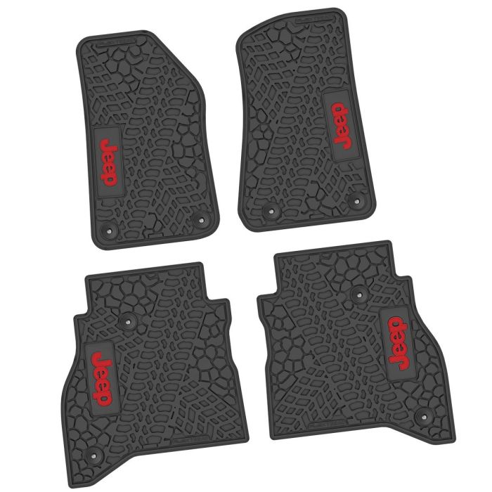 20-24 Jeep Gladiator Front and RearTire Tread/Scorched Earth Scene w/ JEEP Insert - Black w/ Red Insert
