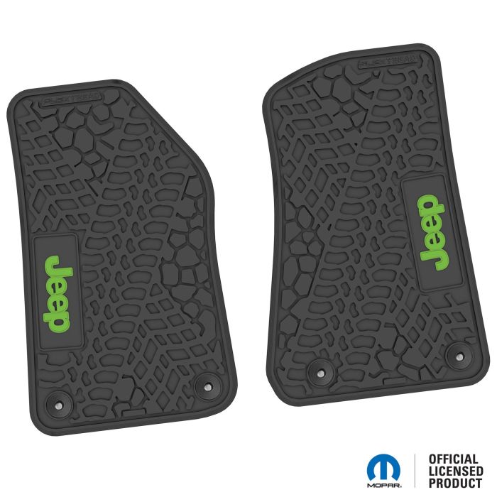 18-24 Jeep JL 2 Dr/Gladiator Front -Tire Tread/Scorched Earth Scene w/ JEEP Insert - Black w/ Lime Insert