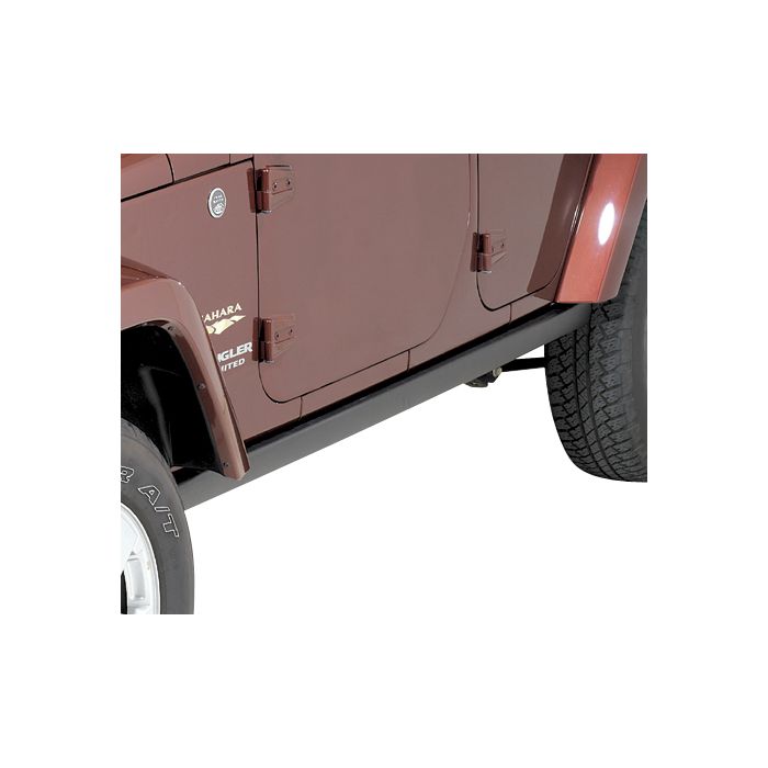 Mopar 82210586AD Production Rubicon Rock Rails in Satin Black for 07-18 Jeep Wrangler Unlimited JK 4 Door