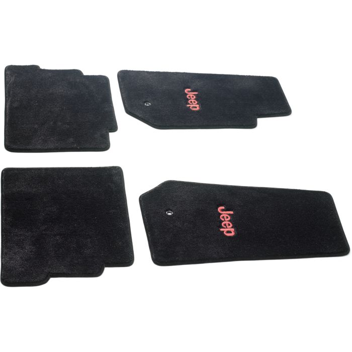 Lloyd Mats  Custom Front & Rear Floor Mat Combo with Jeep Logo Embroidery for 07-10 Jeep Wrangler Unlimited JK 4 Door