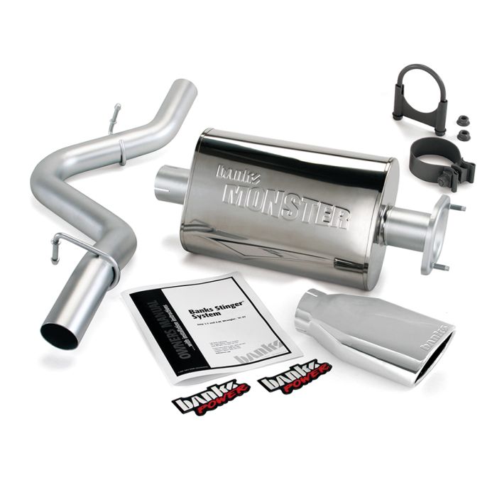 BANKS SS CATBACK 04-06 TJ 4.0L BLK TIP