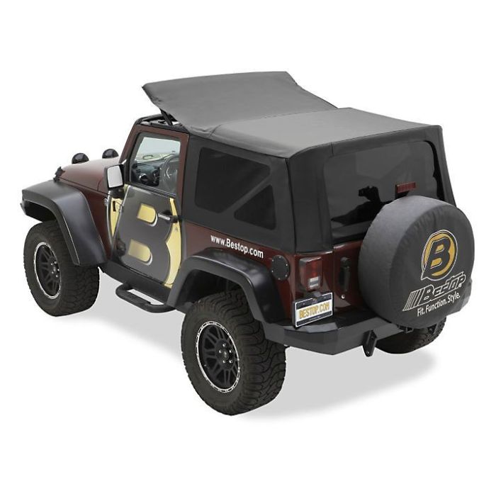 Bestop 79136-35 Sailcloth Replace-a-top Soft Top with Tinted Windows in Black Diamond for 07-09 Jeep Wrangler JK 2 Door