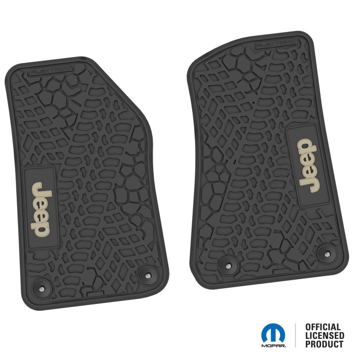 18-24 Jeep JL 2 Dr/Gladiator Front -Tire Tread/Scorched Earth Scene w/ JEEP Insert - Black w/ Tan Insert