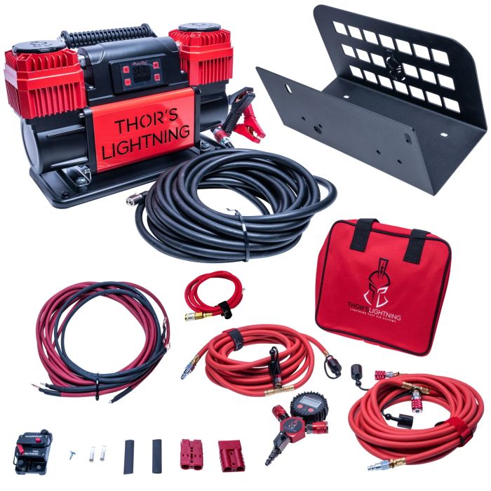 12V True Dual TotalControl Air Compressor Ultimate Bundle Jeep CJ-YJ-TJ - Red - ULT007RDTCK
