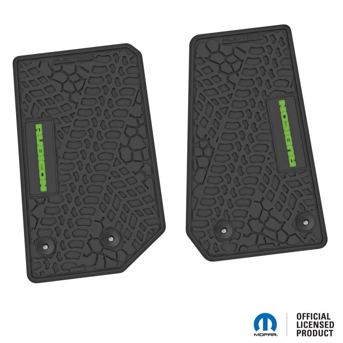 14-18 Jeep JK 2 Dr Front -Tire Tread/Scorched Earth Scene w/ Rubicon Insert - Black w/ Lime Insert