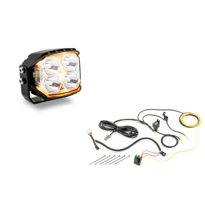 Carnivore J Series 3.5" Aux Pod Light W/Amber with Black Bracket & Wiring Harness