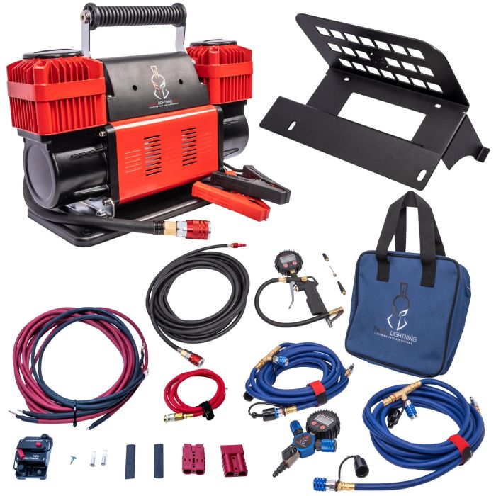 12V True Dual Portable Air Compressor Ultimate Bundle for Jeep JKU - Blue - ULT001SDK