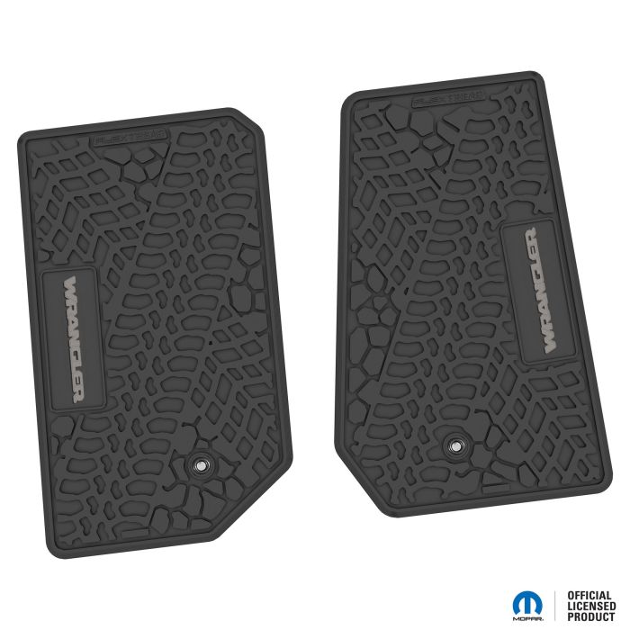 07-13 Jeep JK 2 Dr Front -Tire Tread/Scorched Earth Scene w/ Wrangler Insert - Black w/ Silver Insert