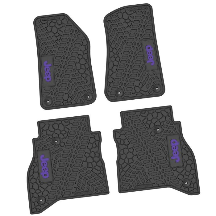 20-24 Jeep Gladiator Front and RearTire Tread/Scorched Earth Scene w/ JEEP Insert - Black w/ Purple Insert