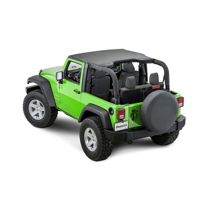 MasterTop 14110335 Bimini Top w/ Header in Black Diamond for 07-18 Jeep Wrangler JK 2-Door