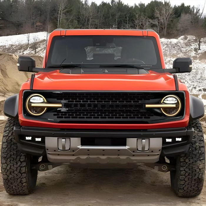 High Configuration Style Grille w/ A to Z DIY Letters - Glossy Black 21-26 Ford Bronco