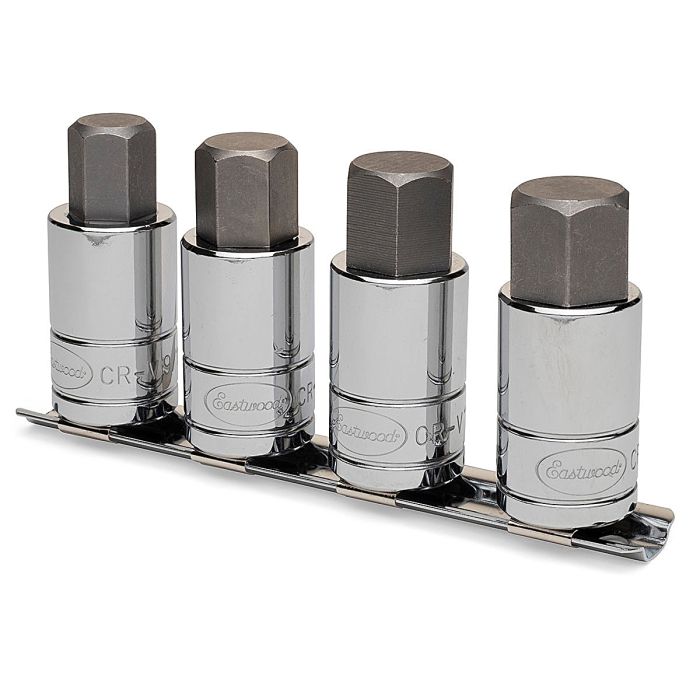 Eastwood 32532 4-Piece 1/2" Drive Oversize SAE Hex Bit Set 