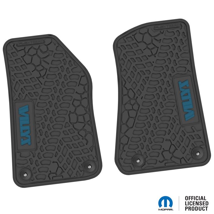 18-24 Jeep JL 2 Dr/Gladiator Front -Tire Tread/Scorched Earth Scene w/ Willys Insert - Black w/ Dark Blue Insert