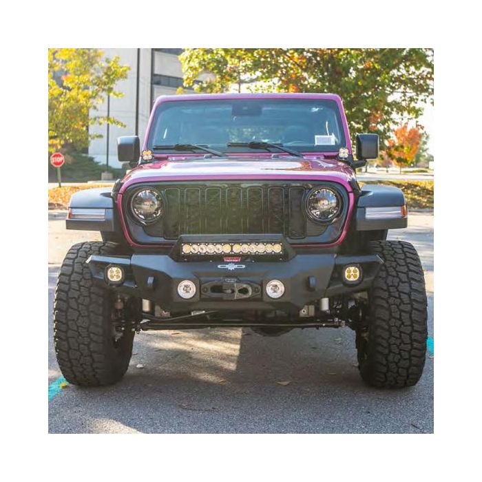 Rock Slide Engineering FB-F-300-JL Mid Front Bumper with Winch Plate for 18-24 Jeep Wrangler JL 20-25 & Gladiator JT