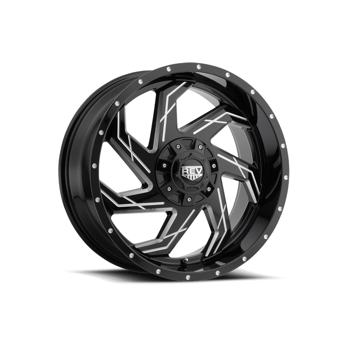 REV Wheels  895 Series Wheel in Gloss Black with Machined Accents for 07-21 Jeep Wrangler JK & JL and Gladiator JT
