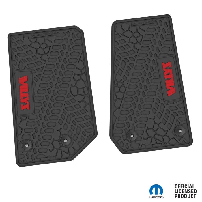 14-18 Jeep JK 2 Dr Front -Tire Tread/Scorched Earth Scene w/ Willys Insert - Black w/ Red Insert