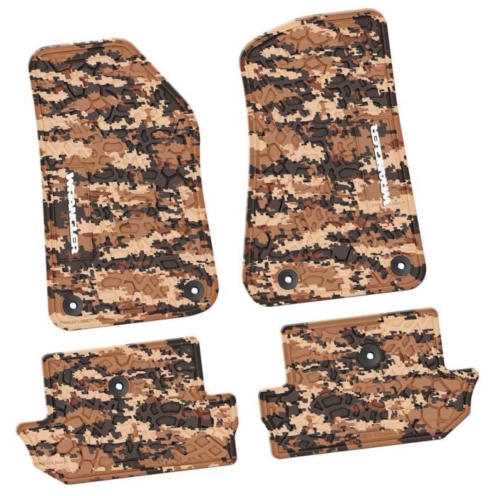 18-24 Jeep JL 2 Dr Front and RearTire Tread/Scorched Earth Scene w/ Wrangler Insert - Cyberflage w/ White Insert