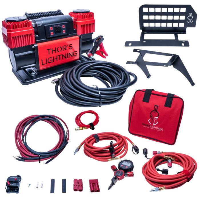 12V True Dual TotalControl Air Compressor Ultimate Bundle for Jeep JLU - Red - ULT002RDTCK