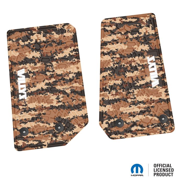 14-18 Jeep JK 2 Dr Front -Tire Tread/Scorched Earth Scene w/ Willys Insert - Cyberflage w/ White Insert