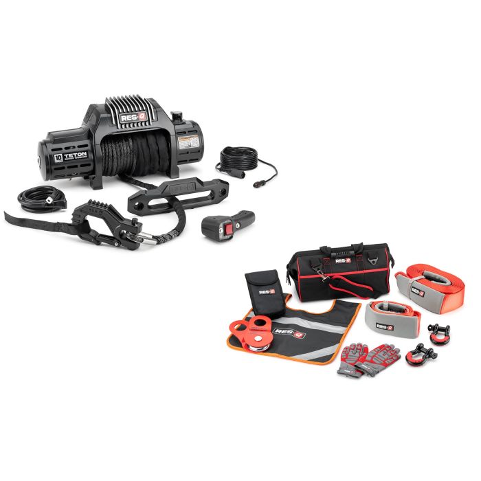 RES-Q WINCH 10K WITH SYNTHETIC WINCH CABLE W/STRAP STYLE RECOVERY KIT