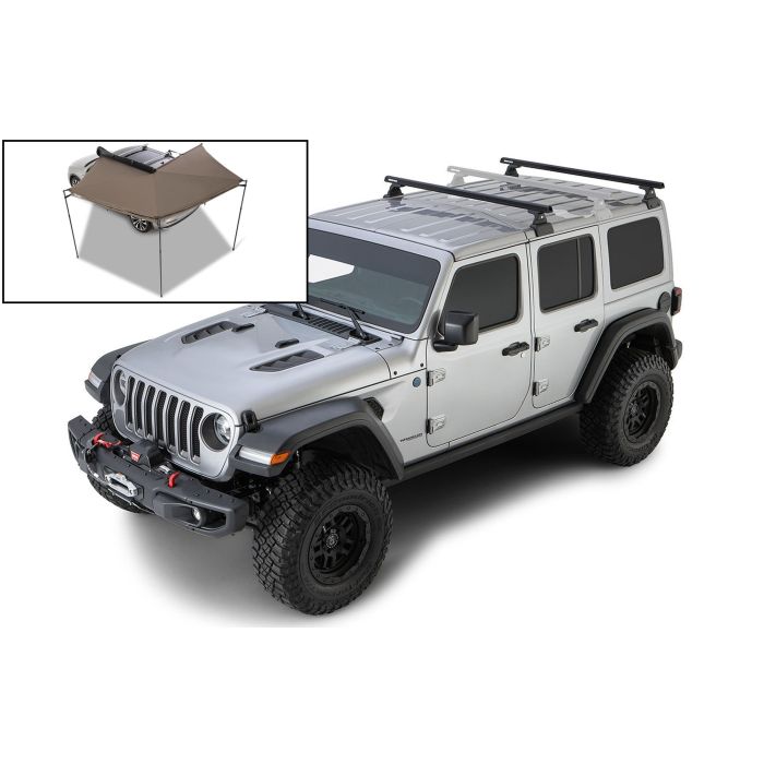 Rhino-Rack  2-Bar Backbone Roof Rack with Quick Mount Legs for 18-20 Jeep Wrangler JL Unlimited with Hardtop