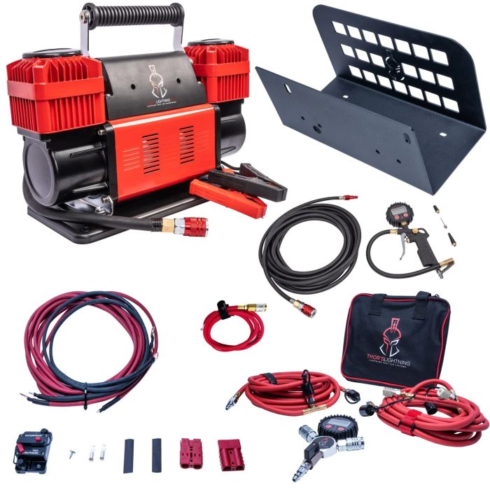 12V True Dual Portable Air Compressor Ultimate Bundle Jeep CJ-YJ-TJ - Silver - ULT007SDK