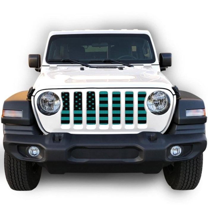 UTS JK BLK/LITE BLUE GRILLE INSERT WITH TRAIL CAMERA