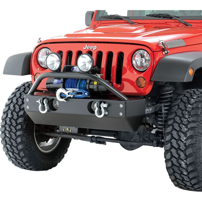 Rock Hard 4X4  Shorty Front Bumper with Fog Light Cutouts for 07-18 Jeep Wrangler JK