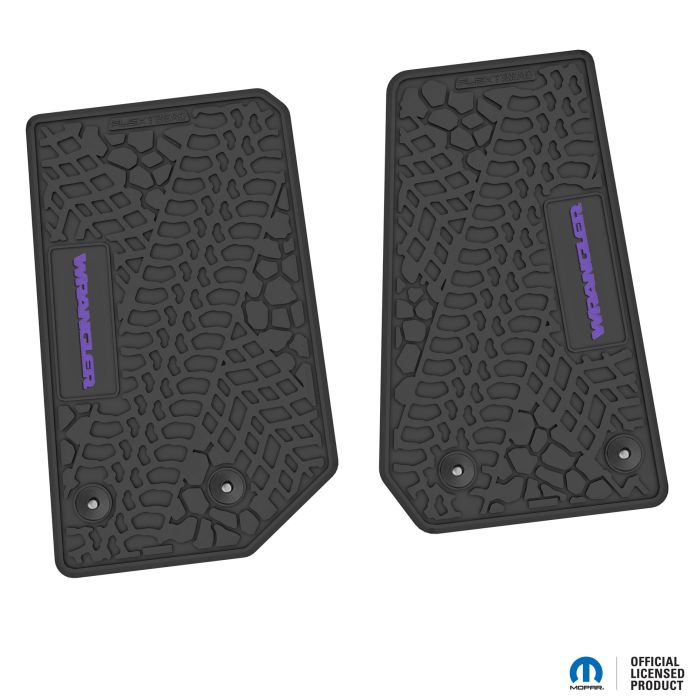14-18 Jeep JK 2 Dr Front -Tire Tread/Scorched Earth Scene w/ Wrangler Insert - Black w/ Purple Insert