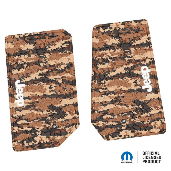 07-13 Jeep JK 2 Dr Front -Tire Tread/Scorched Earth Scene w/ JEEP Insert - Cyberflage w/ White Insert