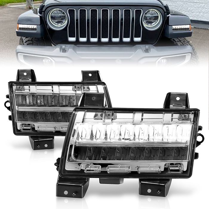 Anzo USA  LED Parking Light with Sequential Turn Signal  for 18-21 Jeep Wrangler JL 2-Door & Unlimited JL 4-Door Sport & Sport S