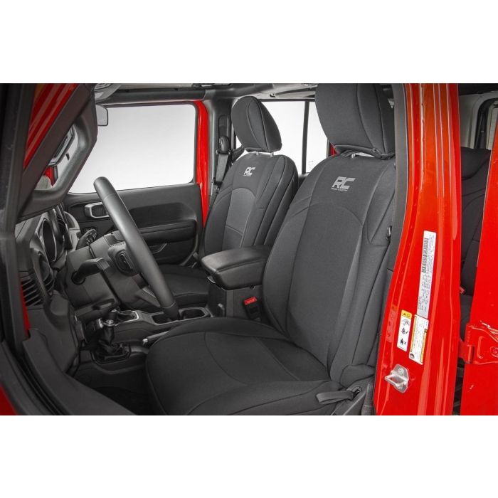 Rough Country  Front & Rear Seat Covers for 18-21 Jeep Wrangler JL Unlimited