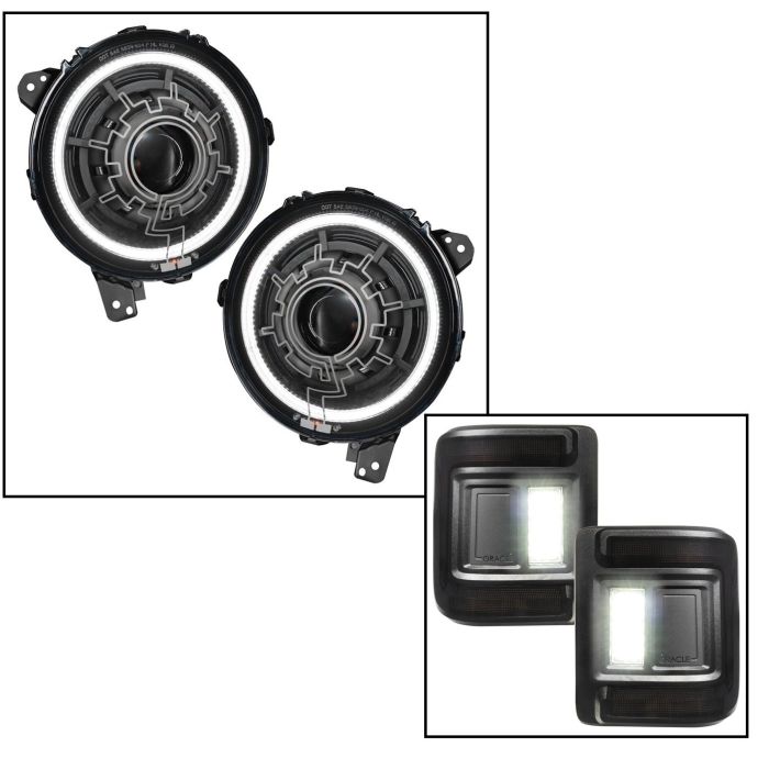 Oculus Heated LED Headlight with Tinted Flush Mount Taillight 18-24 JL