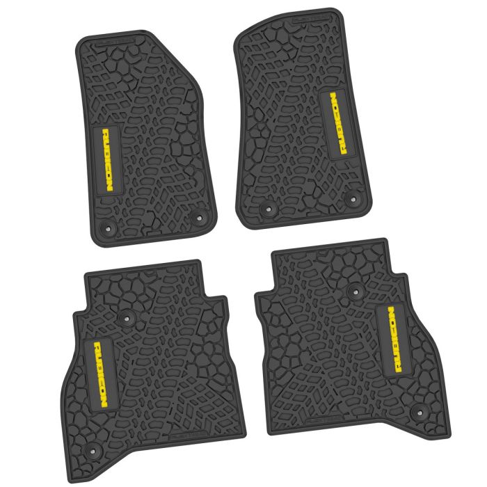 20-24 Jeep Gladiator Front and RearTire Tread/Scorched Earth Scene w/ Rubicon Insert - Black w/ Yellow Insert