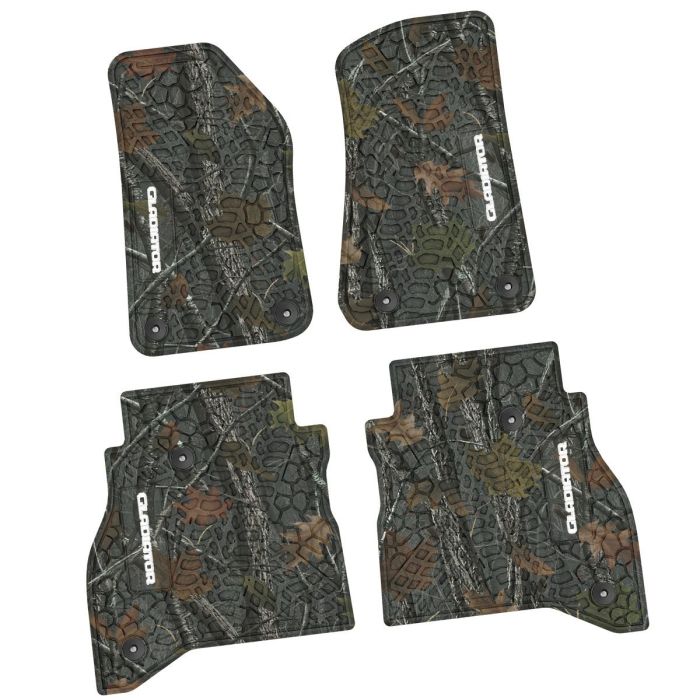 20-24 Jeep Gladiator Front and RearTire Tread/Scorched Earth Scene w/ Gladiator Insert - Rugged Woods w/ White insert