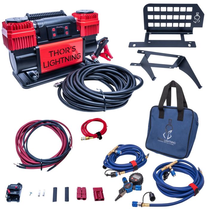 12V True Dual TotalControl Air Compressor Ultimate Bundle for Jeep JLU - Blue - ULT002BDTCK