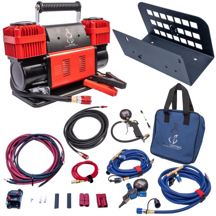 12V True Dual Portable Air Compressor Ultimate Bundle Jeep CJ-YJ-TJ - Blue - ULT007BDK