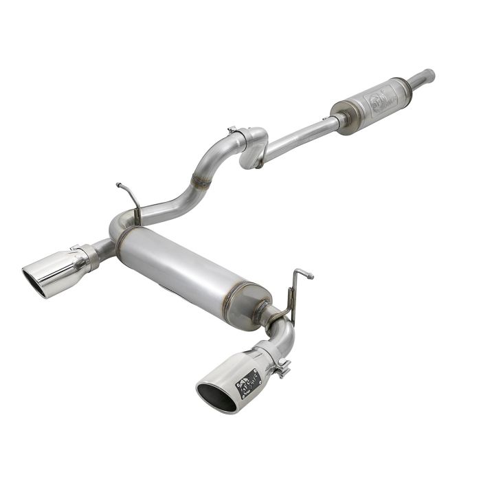 aFe Power 49-48066-P Rebel Series 2.5" 409 Stainless Steel Cat Back Exhaust System in Polished for 18-21 Jeep Wrangler JL Unlimited