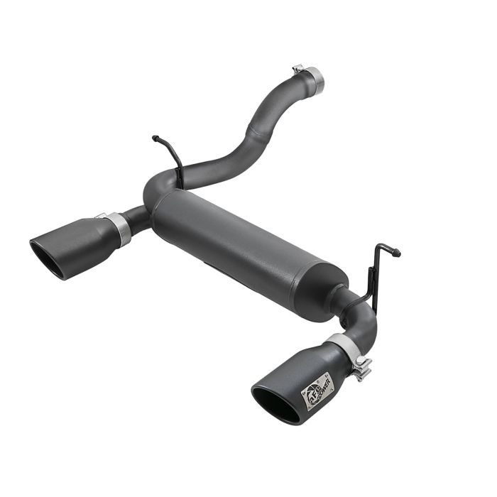 aFe Power 49-48067-B Rebel Series 2.5" 409 Stainless Steel Axle Back Exhaust System in Black for 18-20 Jeep Wrangler JL