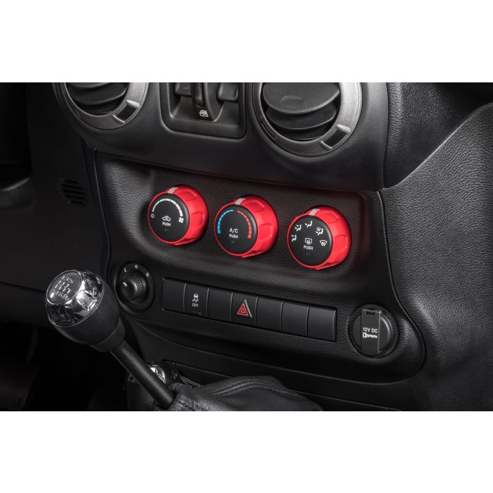 AJT Design  Impact Climate Control Knob Trim Rings for 11-18 Jeep Wrangler JK