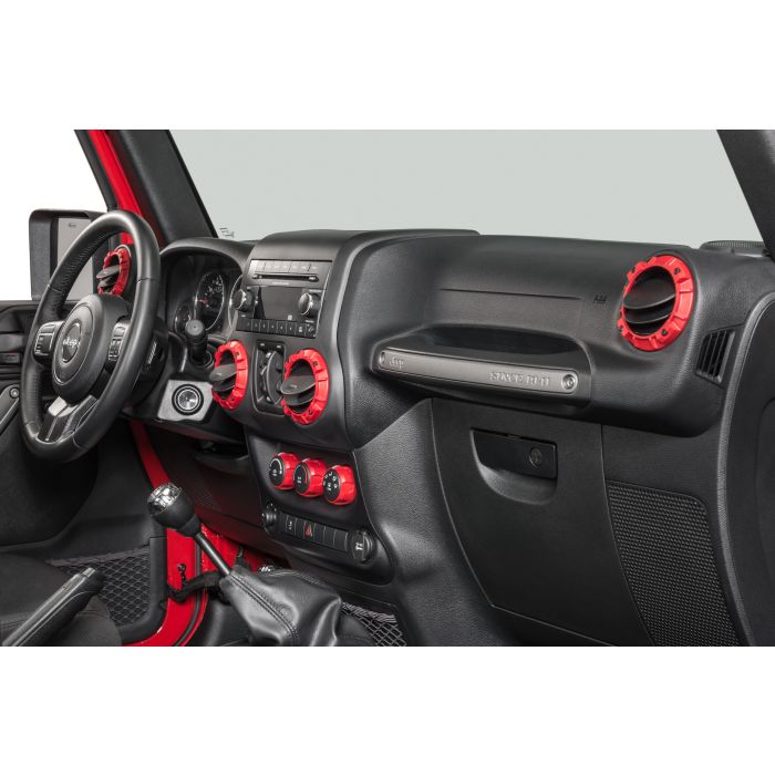 AJT Design  Impact Climate Control Knob & Vent Trim Kit for 11-18 Jeep Wrangler JK 