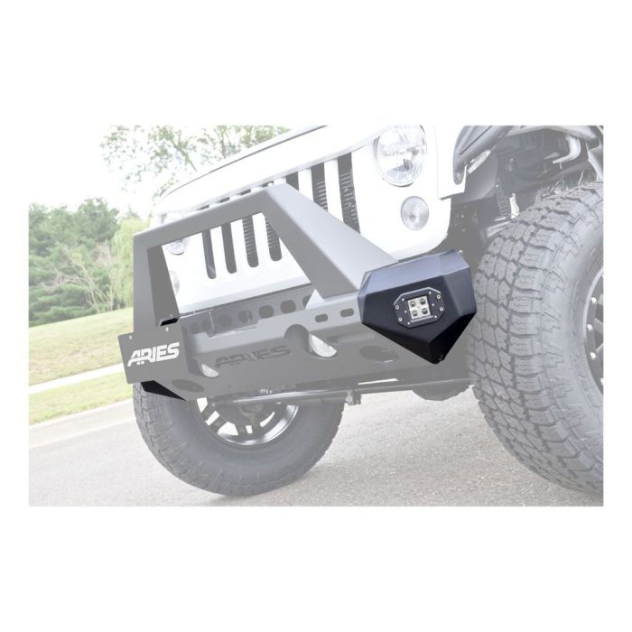 Aries  TrailChaser Front Corners Guards with LED Lights for 07-20 Jeep Wrangler JL, JK & Gladiator JT