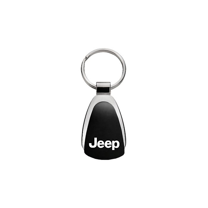 AUG TEAR DROP JEEP LOGO KEY CHAIN BLK